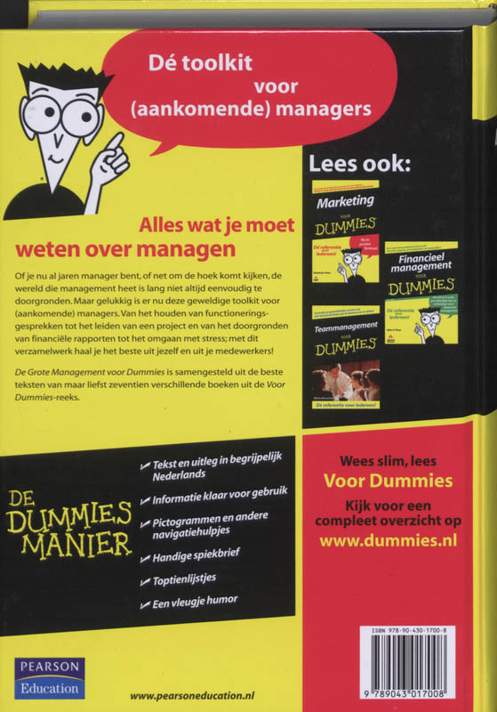 Achterkant van De Grote management voor Dummies