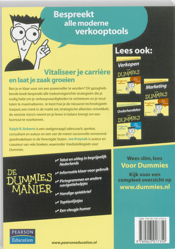 Achterkant van Advanced verkopen voor Dummies