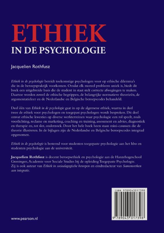 Achterkant van Ethiek in de psychologie