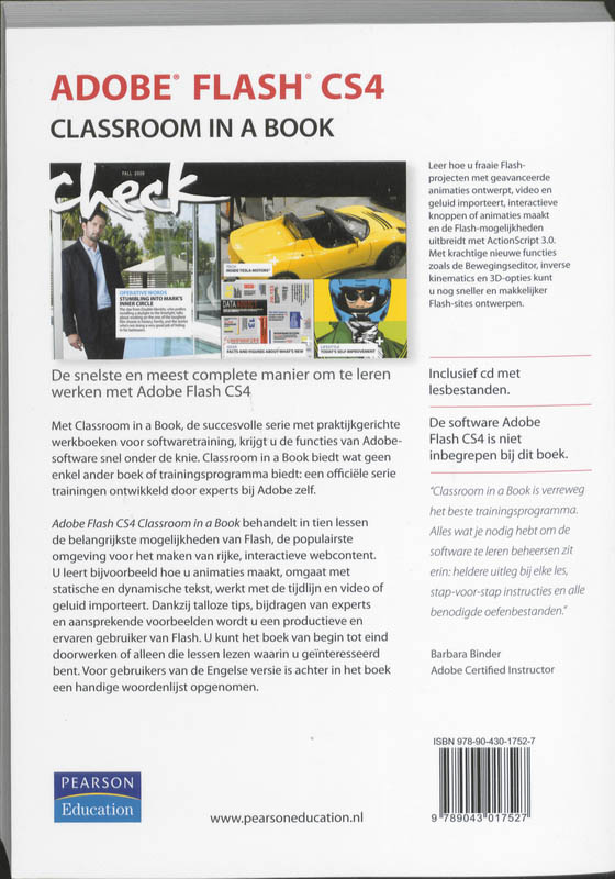Achterkant van Adobe Flash CS4 Classroom in a Book