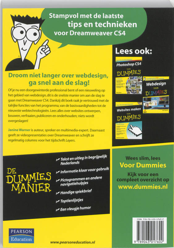 Achterkant van Dreamweaver CS4 voor Dummies