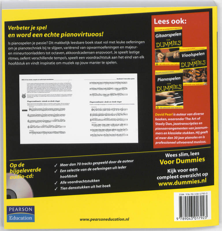 Achterkant van Piano-oefeningen voor Dummies