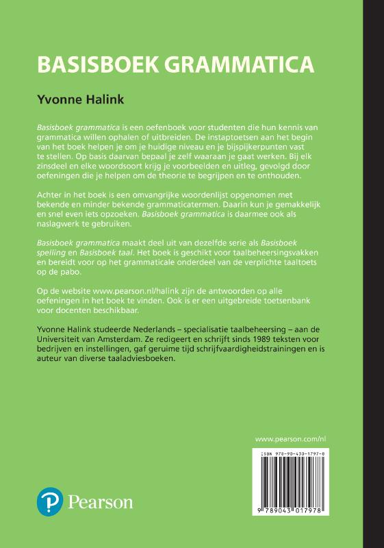Achterkant van Basisboek grammatica