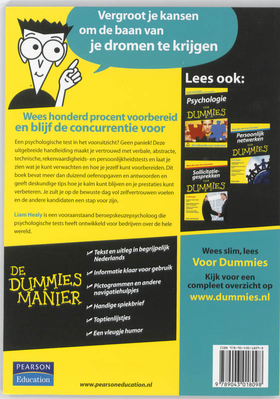 Achterkant van Psychologische tests voor Dummies