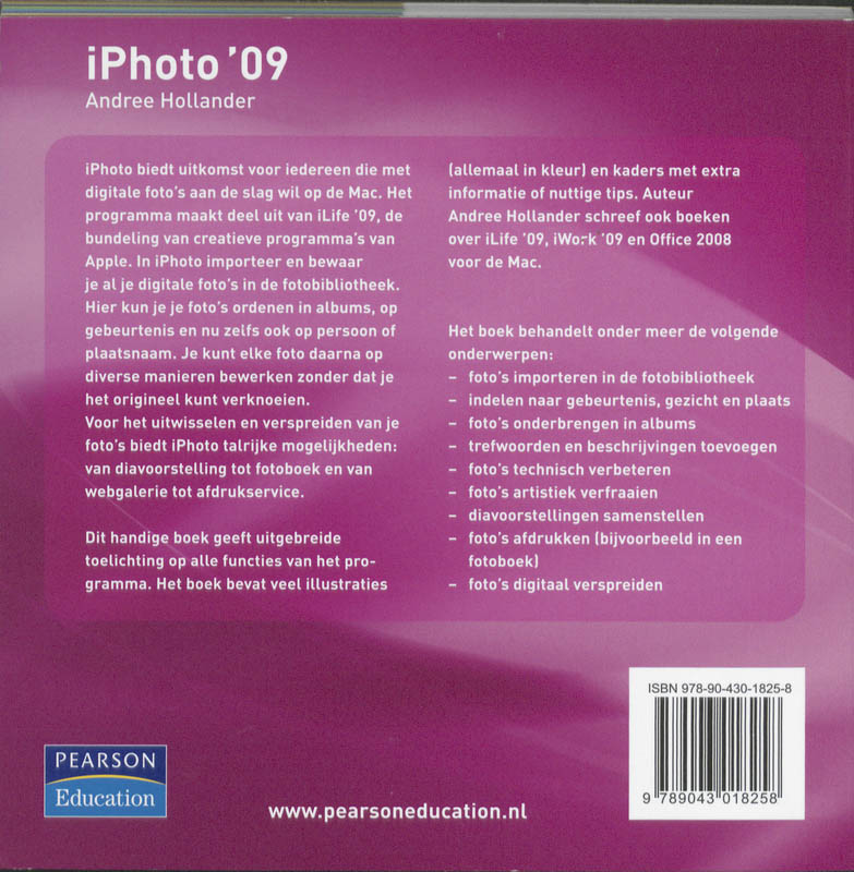 Achterkant van iPhoto '09