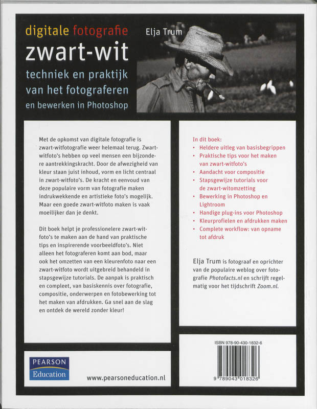 Achterkant van Digitale fotografie zwart-wit