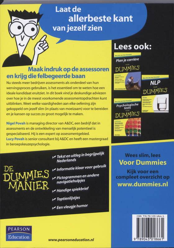 Achterkant van Assessments voor Dummies