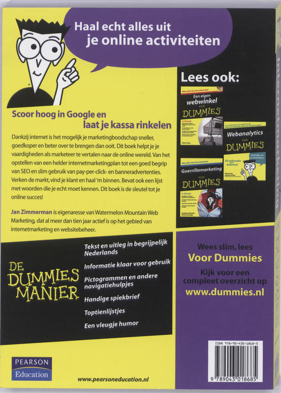 Achterkant van Internetmarketing voor Dummies