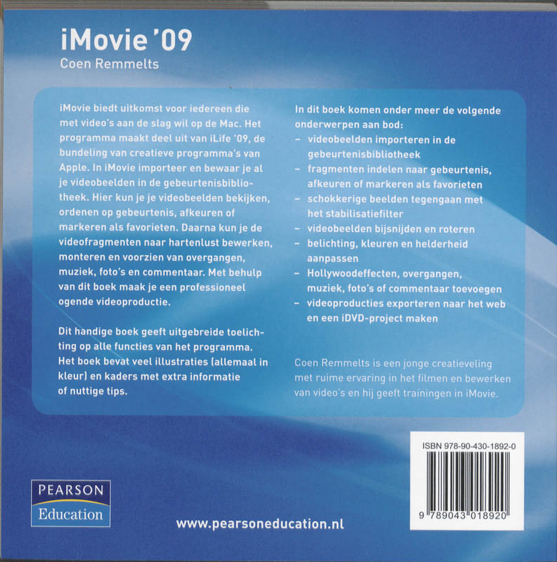 Achterkant van iMovie '09