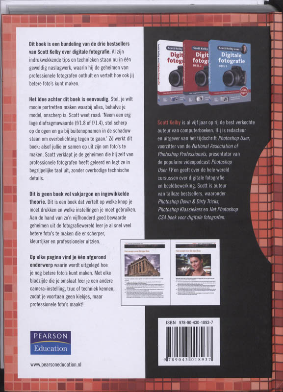 Achterkant van Scott Kelby's digitale fotografie boek