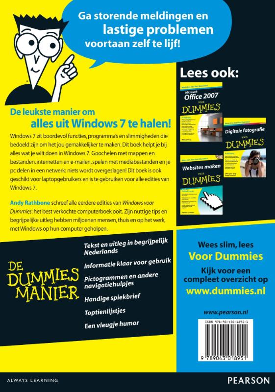 Achterkant van Windows 7 voor Dummies
