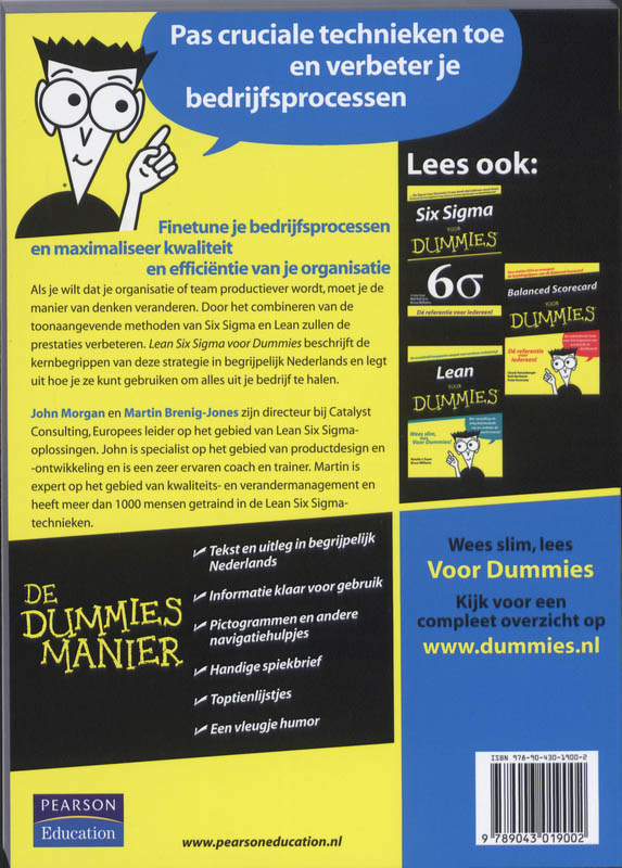 Achterkant van Lean Six Sigma voor Dummies