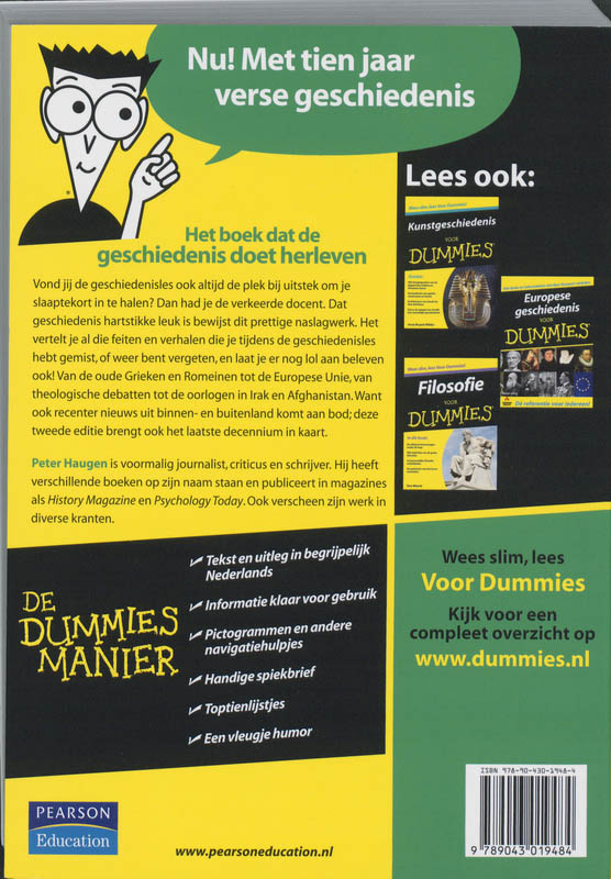 Achterkant van Geschiedenis voor Dummies
