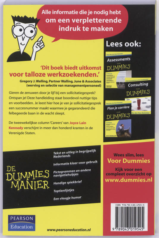 Achterkant van Sollicitatiegesprekken voor dummies
