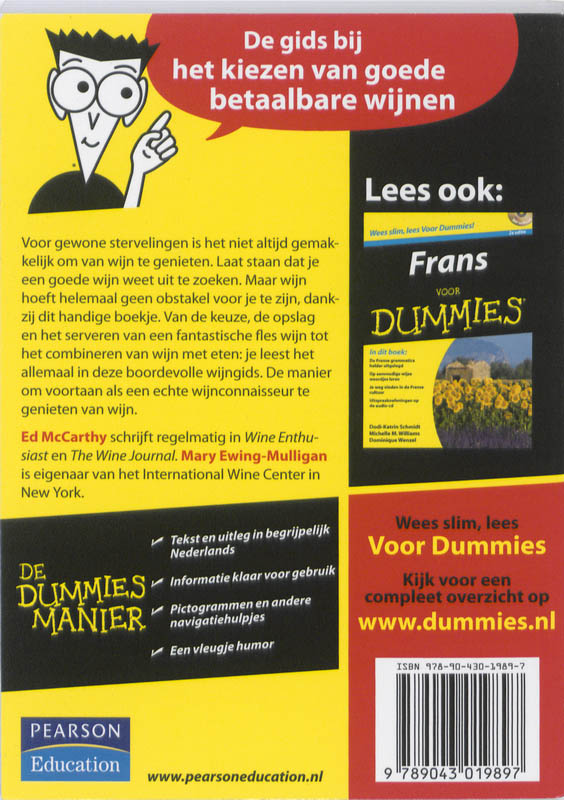 Achterkant van De kleine wijn voor dummies