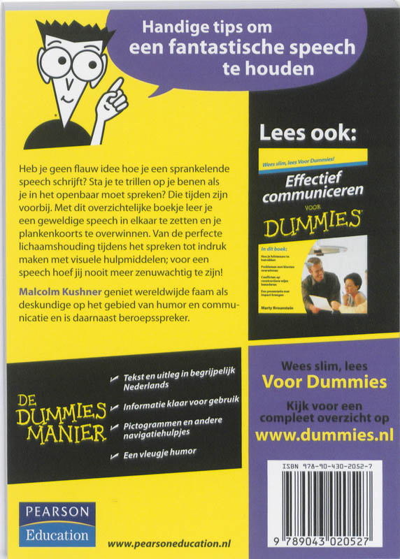 Achterkant van De kleine Speechen voor Dummies
