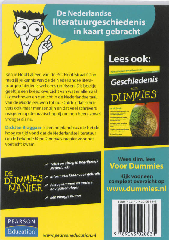 Achterkant van De kleine Nederlandse literatuur voor Dummies