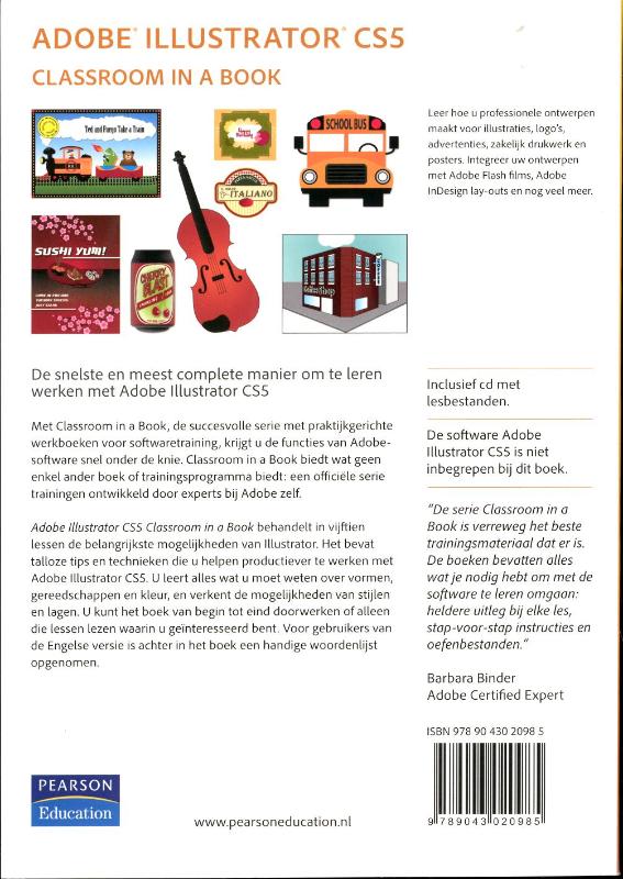 Achterkant van Adobe Illustrator CS5 Classroom in a Book