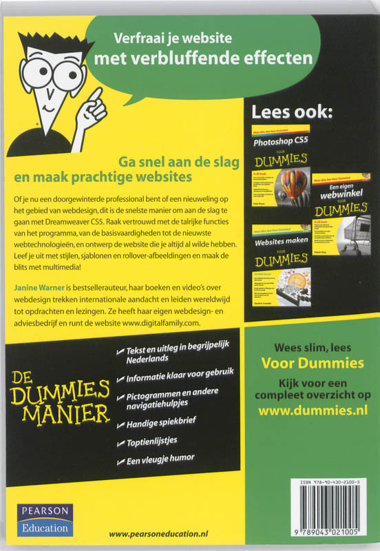 Achterkant van Dreamweaver CS5 voor Dummies