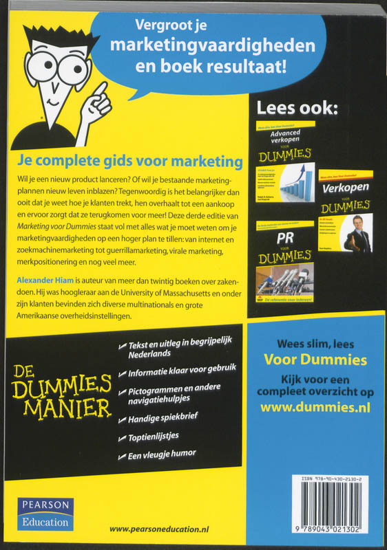 Achterkant van Marketing voor Dummies