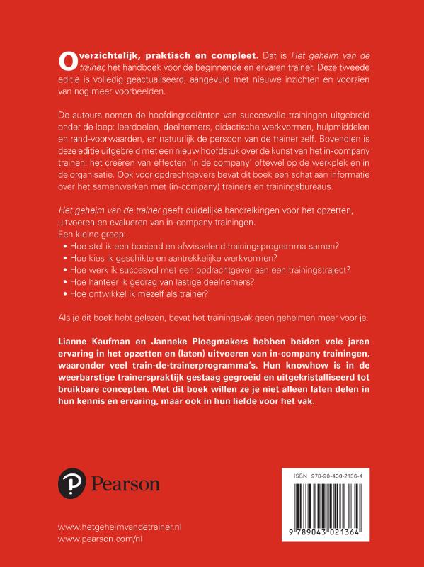 Achterkant van Het geheim van de trainer