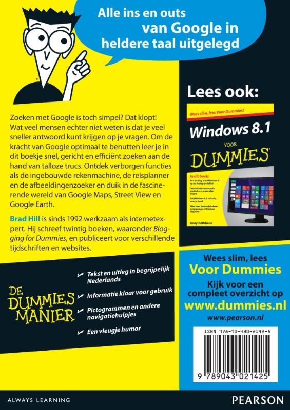 Achterkant van De kleine Google voor Dummies