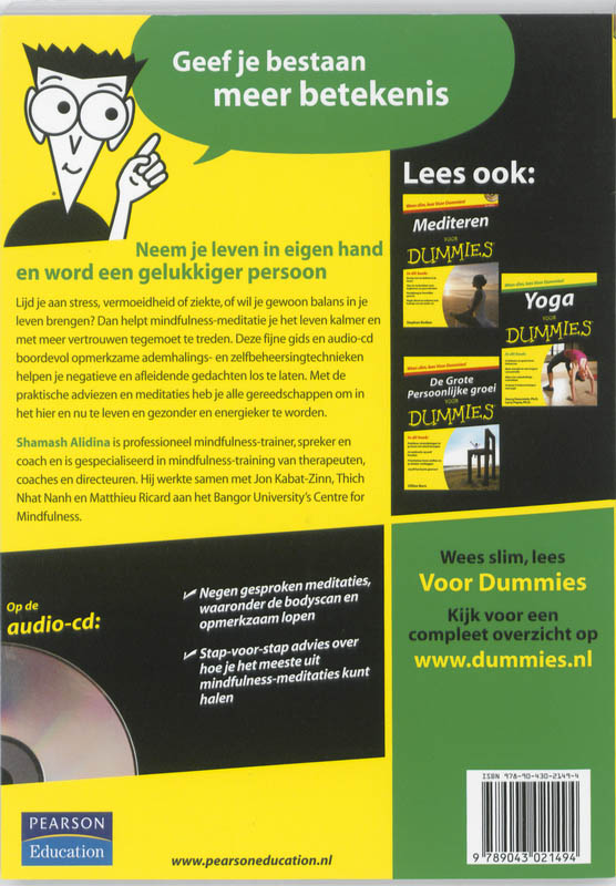 Achterkant van Mindfulness voor Dummies