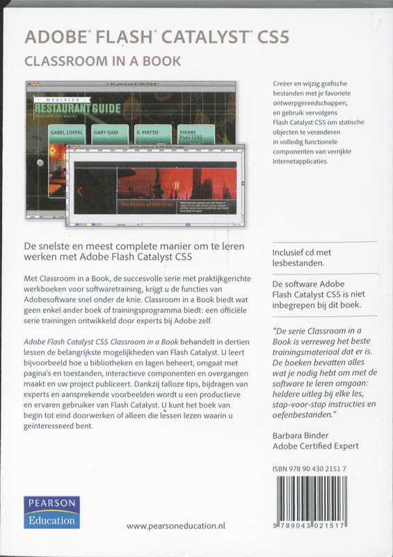 Achterkant van Adobe Flash Catalyst CS5