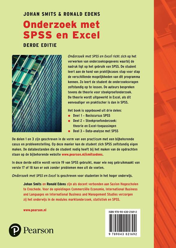 Achterkant van Onderzoek met SPSS en Excel