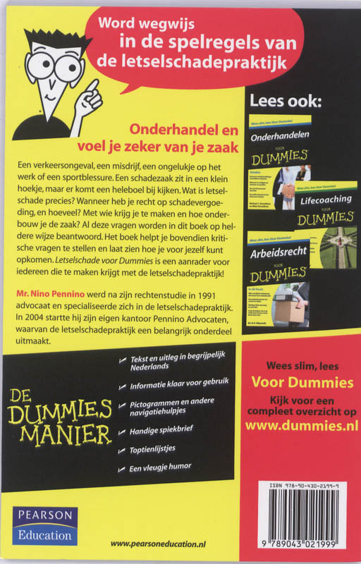 Achterkant van Letselschade voor Dummies