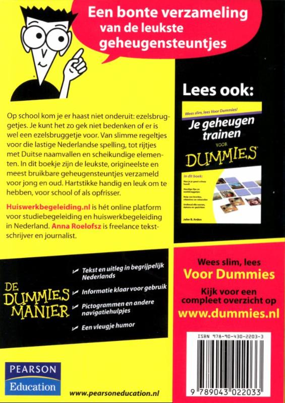 Achterkant van De kleine Ezelsbruggetjes voor Dummies