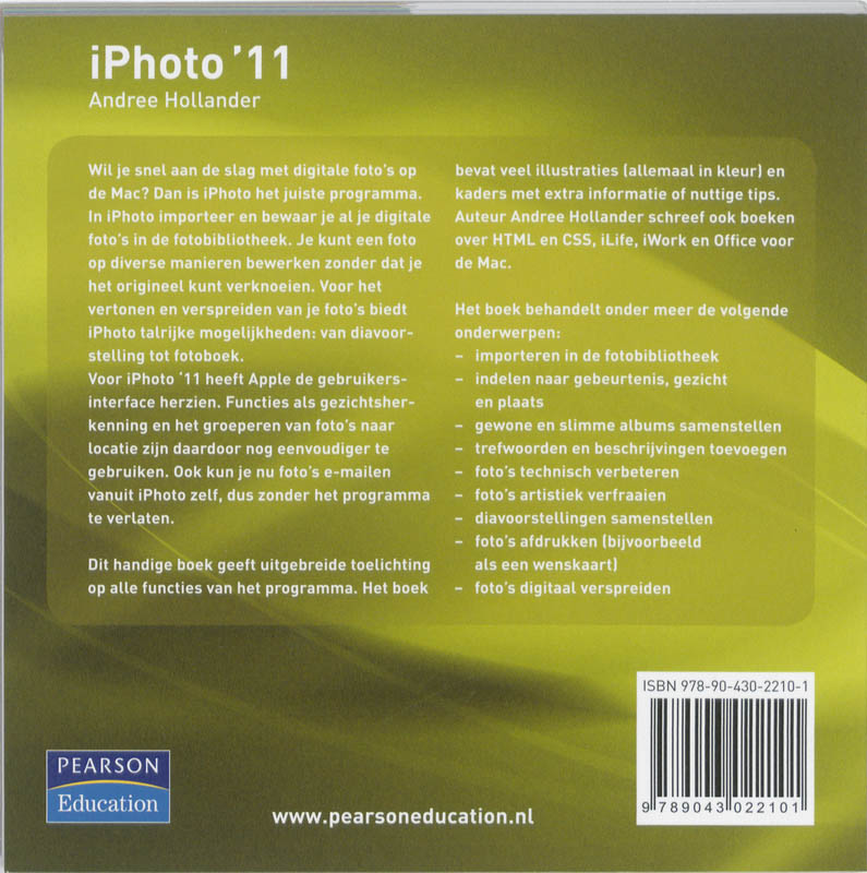 Achterkant van iPhoto '11
