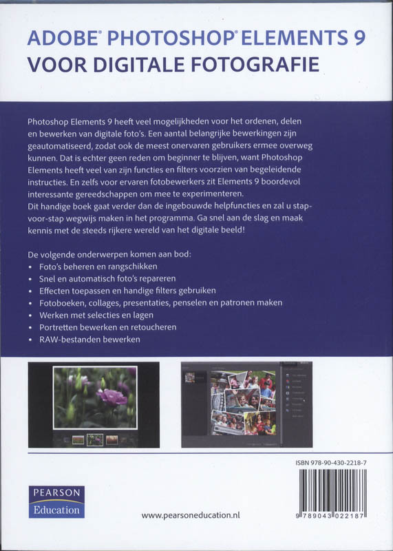 Achterkant van Adobe Photoshop Elements 9