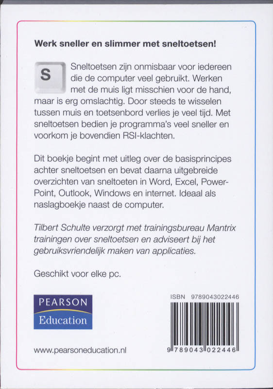 Achterkant van Het sneltoetsenboekje