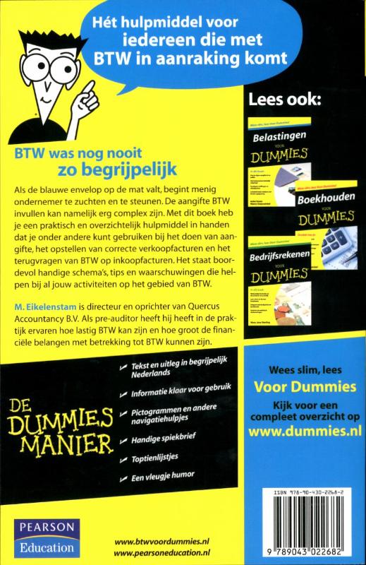 Achterkant van BTW voor Dummies