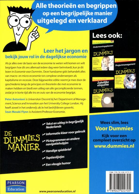 Achterkant van Economie voor Dummies