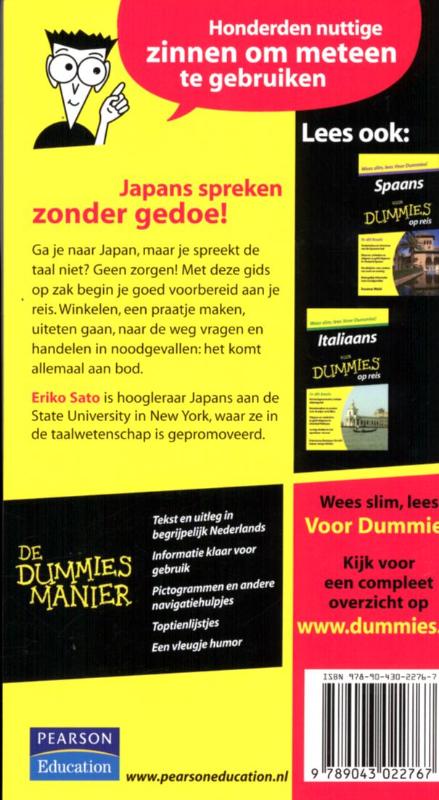 Achterkant van Japans voor Dummies op reis