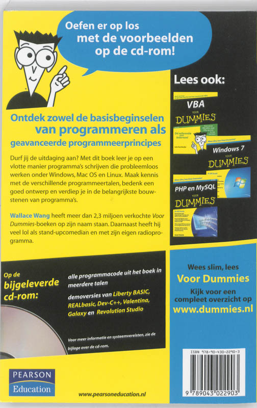 Achterkant van Programmeren voor Dummies
