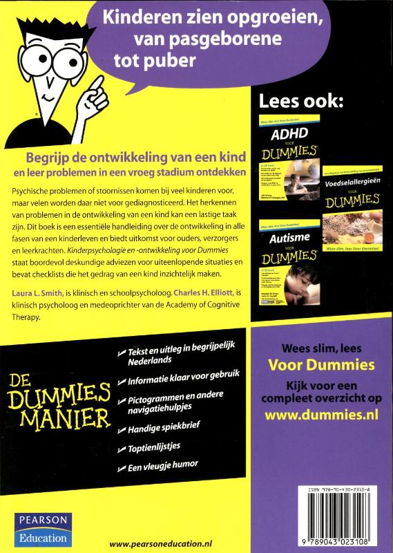 Achterkant van Kinderpsychologie en -ontwikkeling voor Dummies
