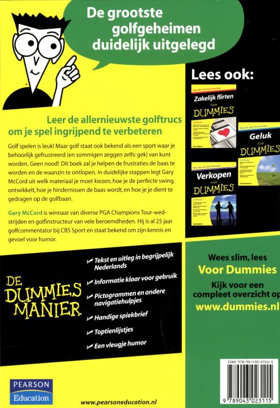 Achterkant van Golf voor Dummies