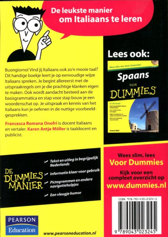 Achterkant van De kleine Italiaans voor Dummies