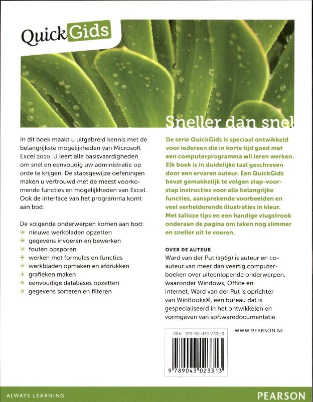 Achterkant van Excel 2010