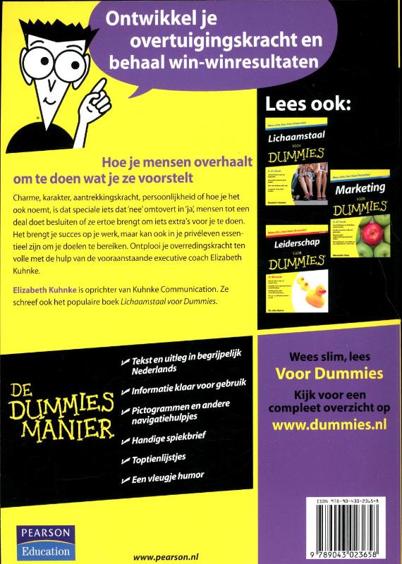 Achterkant van Overtuigen en beïnvloeden voor Dummies