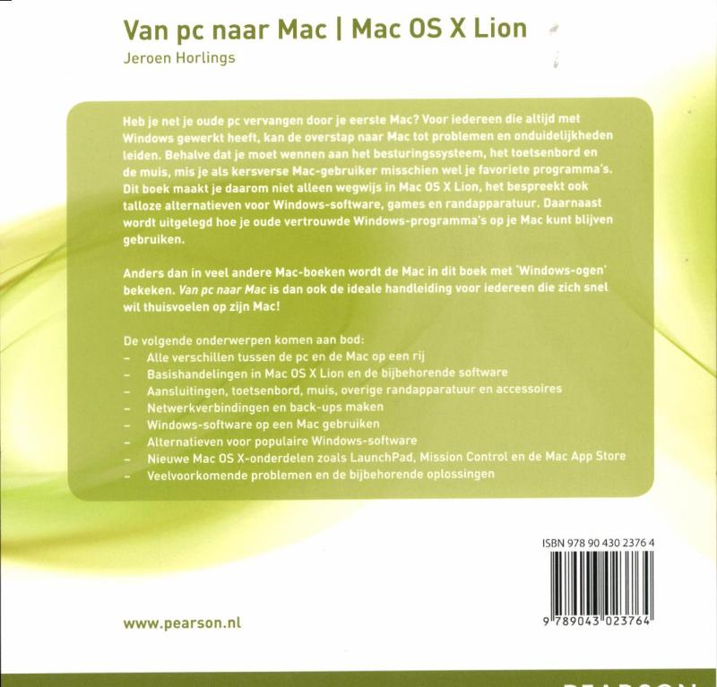 Achterkant van Van pc naar Mac : Mac OS X Lion