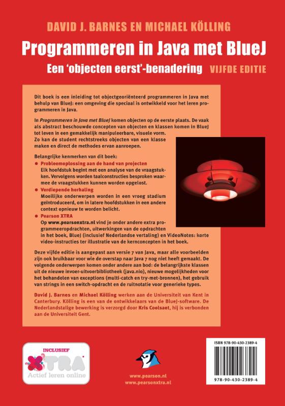 Achterkant van Programmeren in Java met Bluej