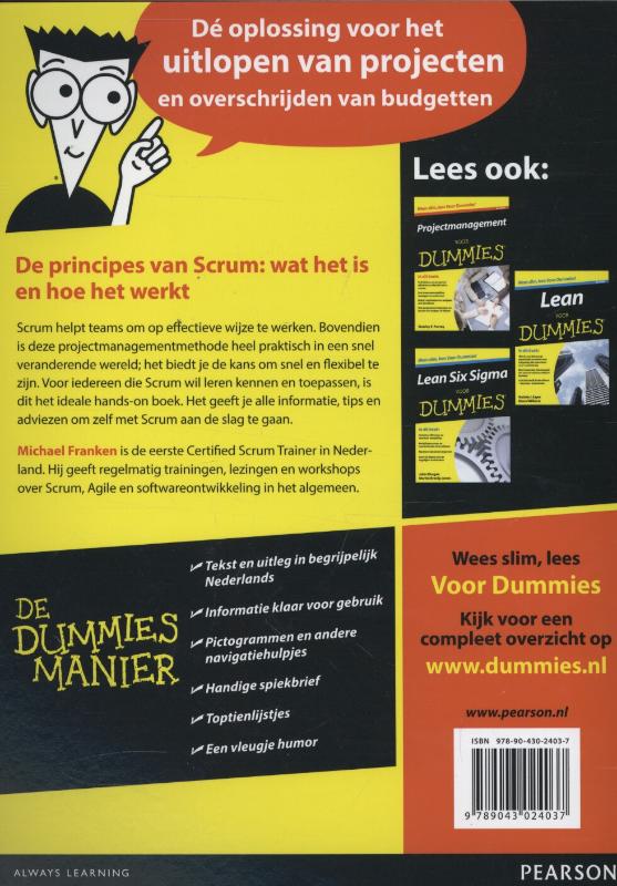 Achterkant van Scrum voor Dummies