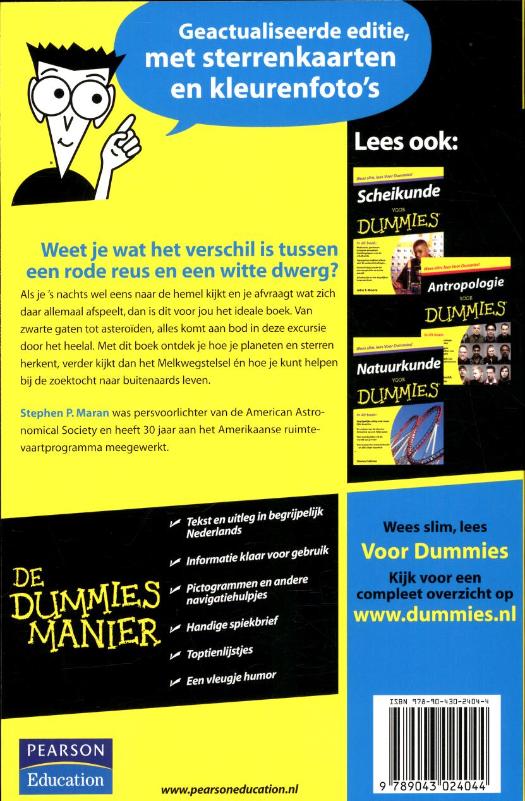 Achterkant van Sterrenkunde voor dummies
