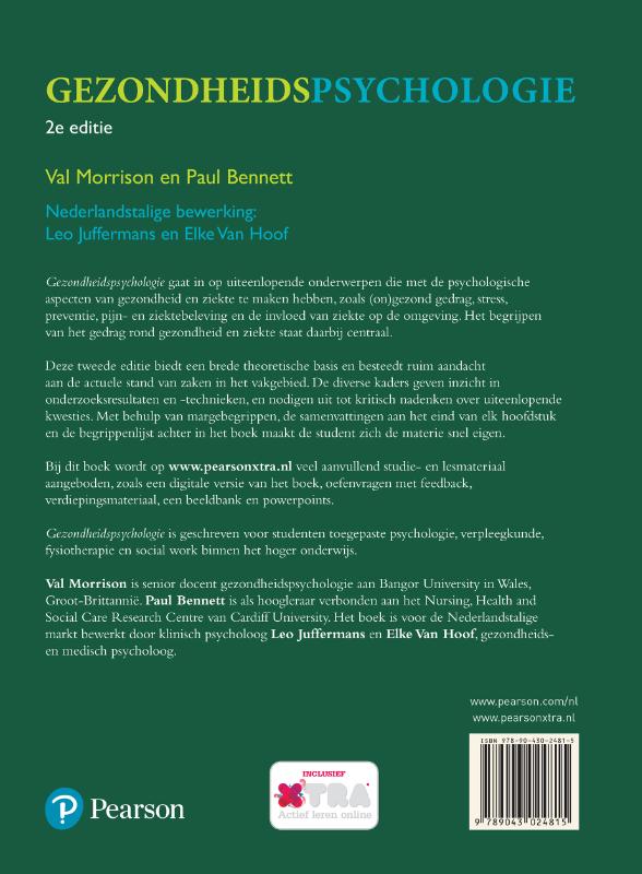 Achterkant van Gezondheidspsychologie