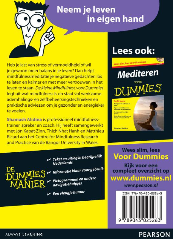 Achterkant van De kleine Mindfulness voor dummies