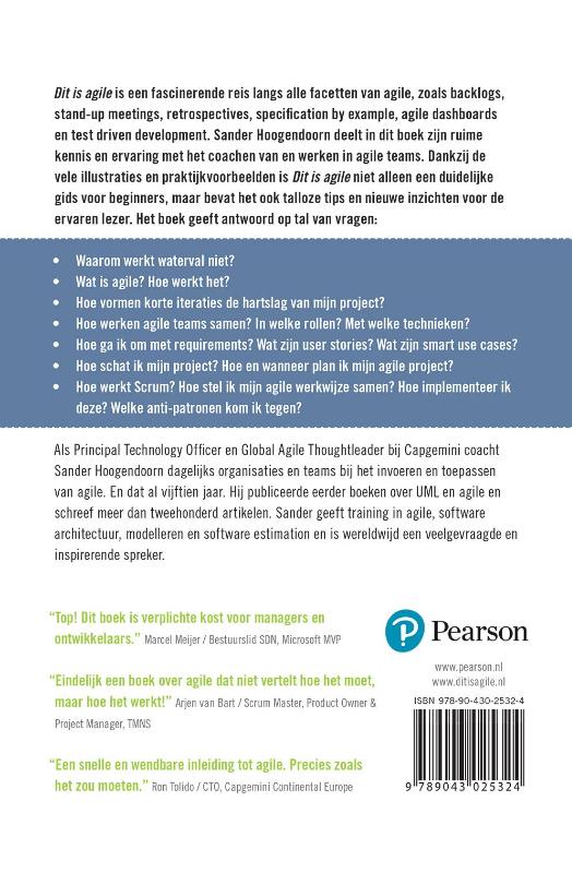 Achterkant van Dit is agile